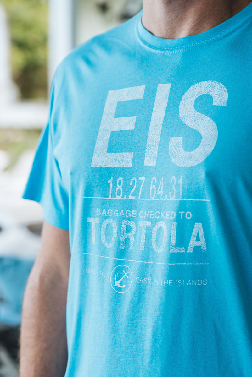 EIS Airport Code TShirt Ocean Blue HIHO