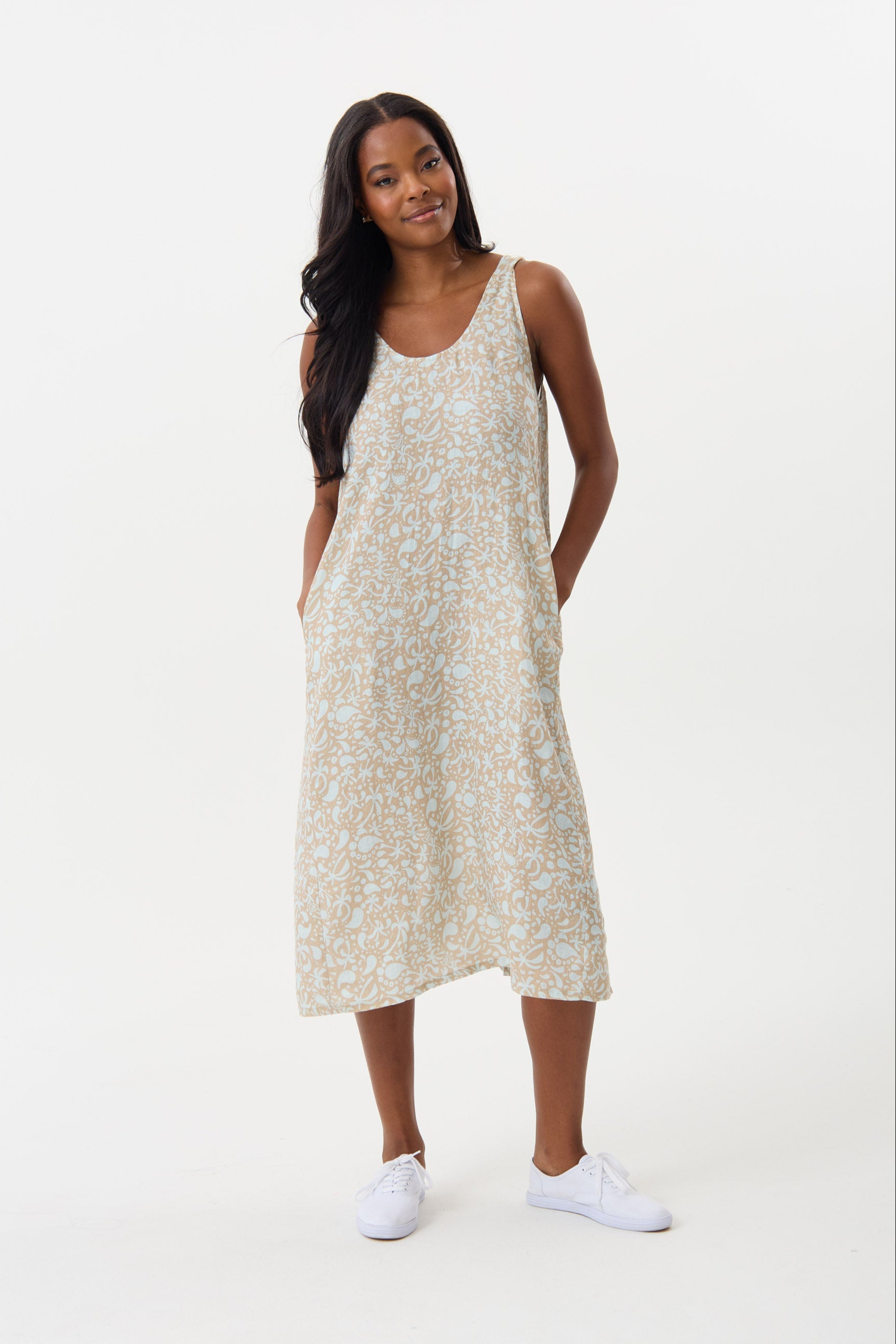 taupe dress casual Newport Look Shift Dress in Taupe