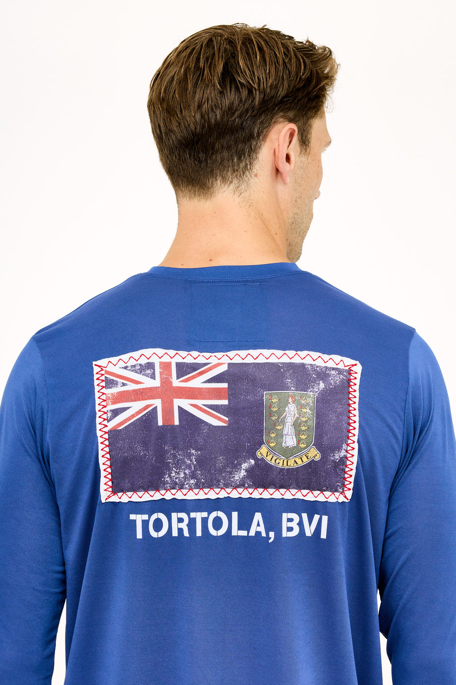 Tortola St Ursula Flag Patch UPF50 Shirt - Racing Blue – HIHO