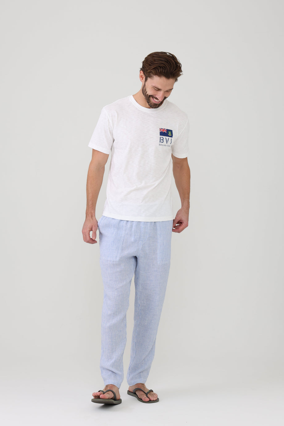 Relaxed Linen Pant - Blue Stripe – HIHO