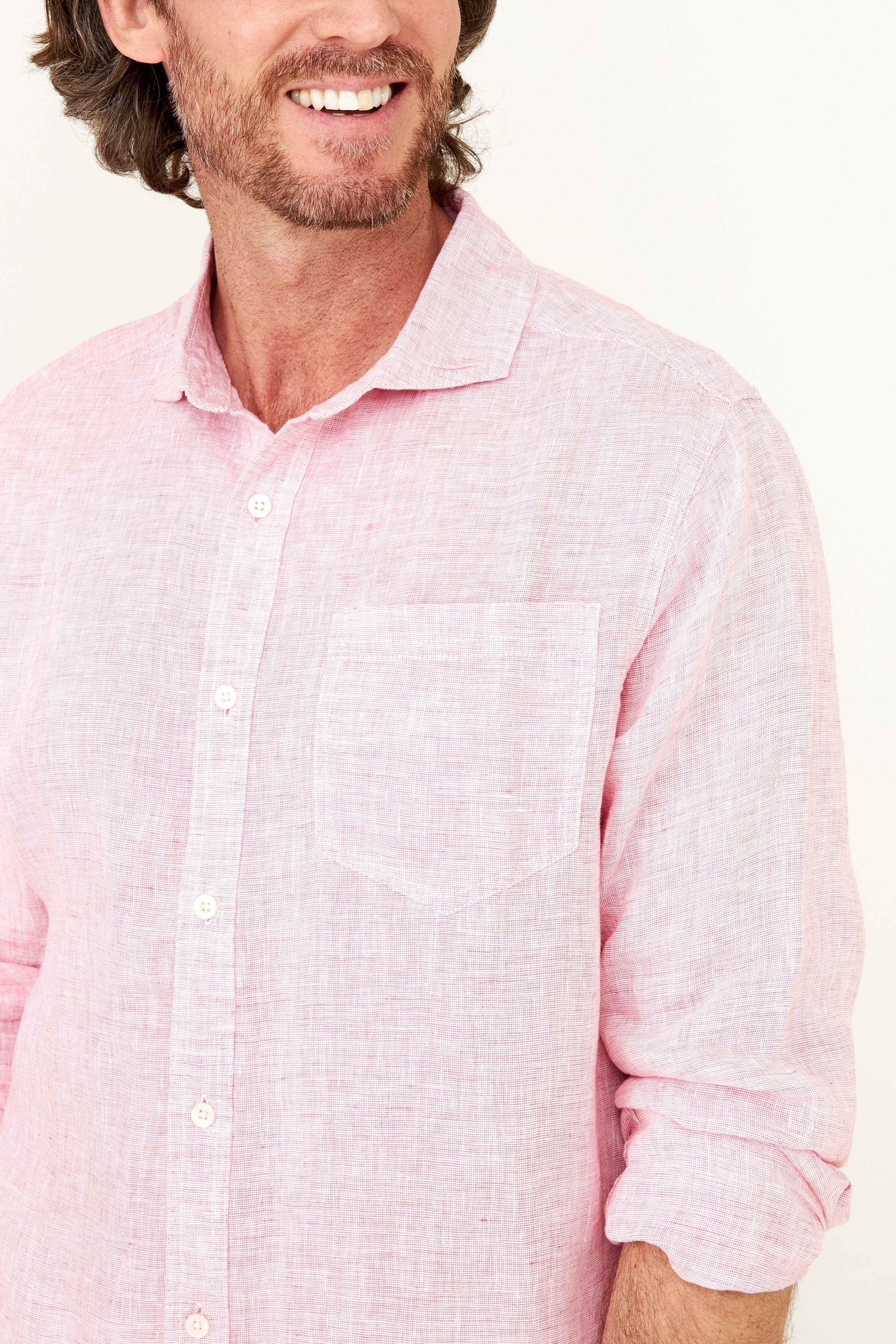 Baby pink hot sale linen shirt