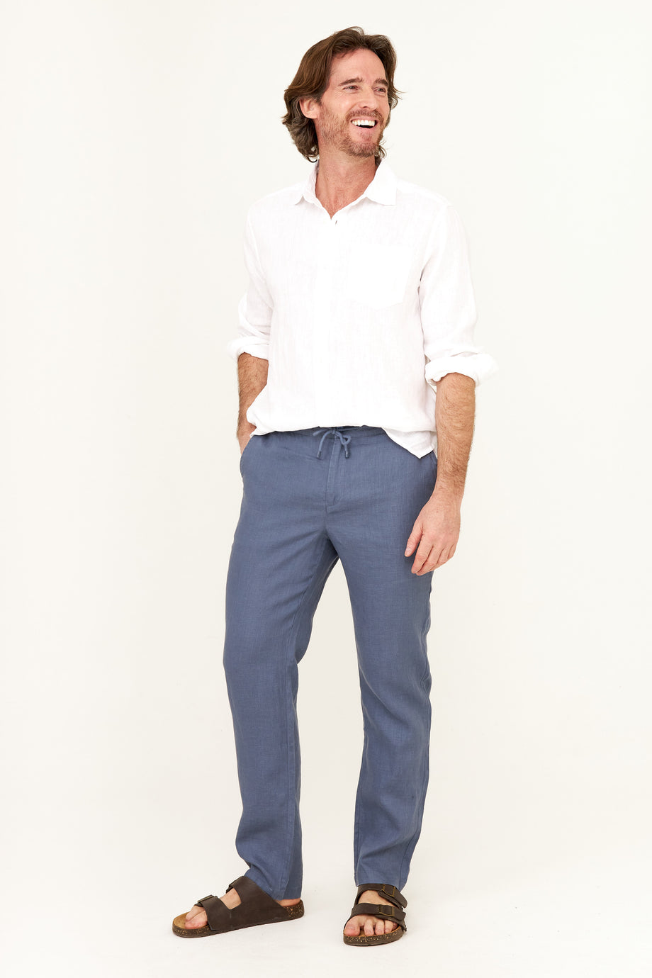 【HI FI FNK】Rio Linen Trousers Off-White High Waisted Euroflax™ Premium Linen Pants – FARM Rio