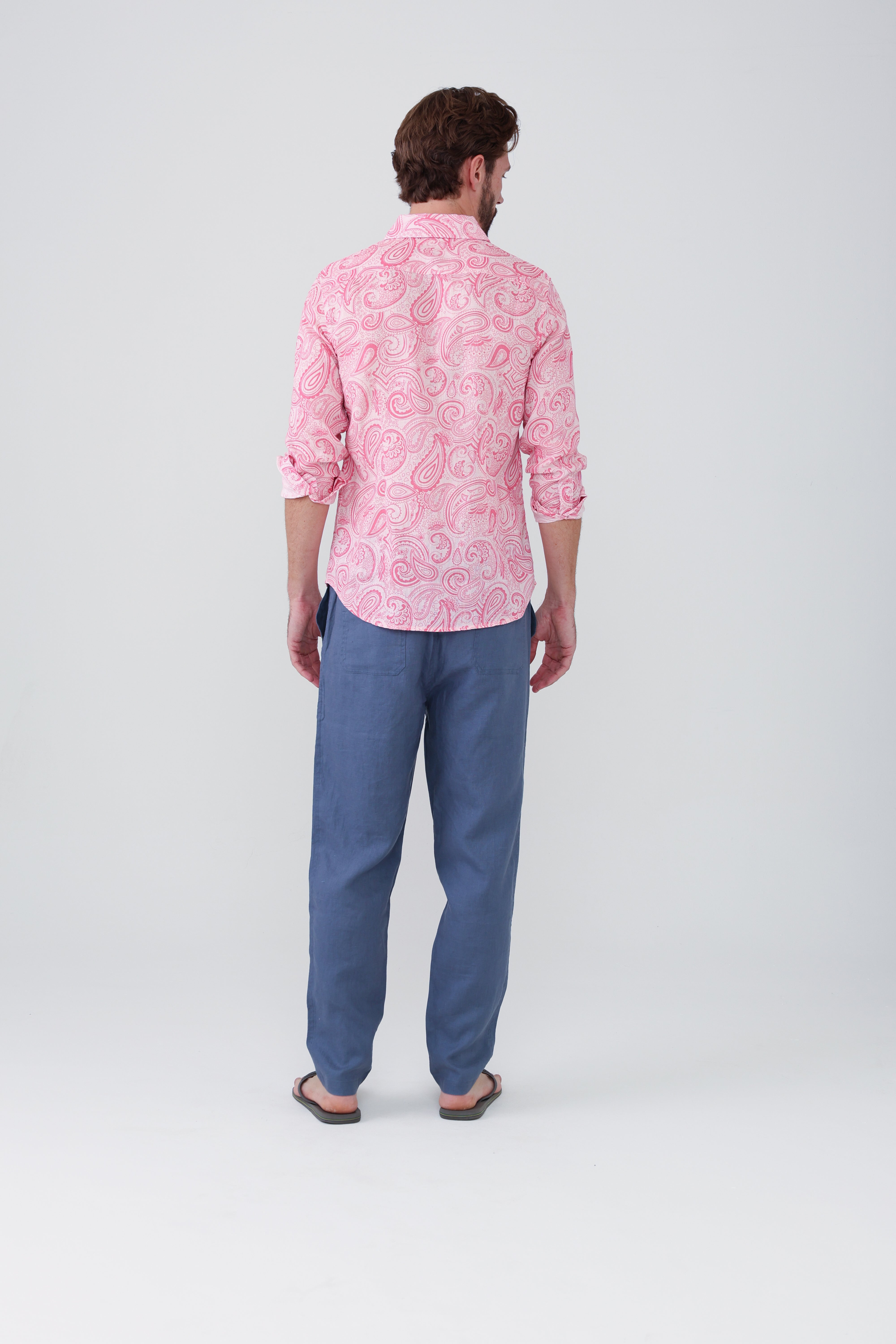 pink paisley dress shirt Jeremy Linen Shirt