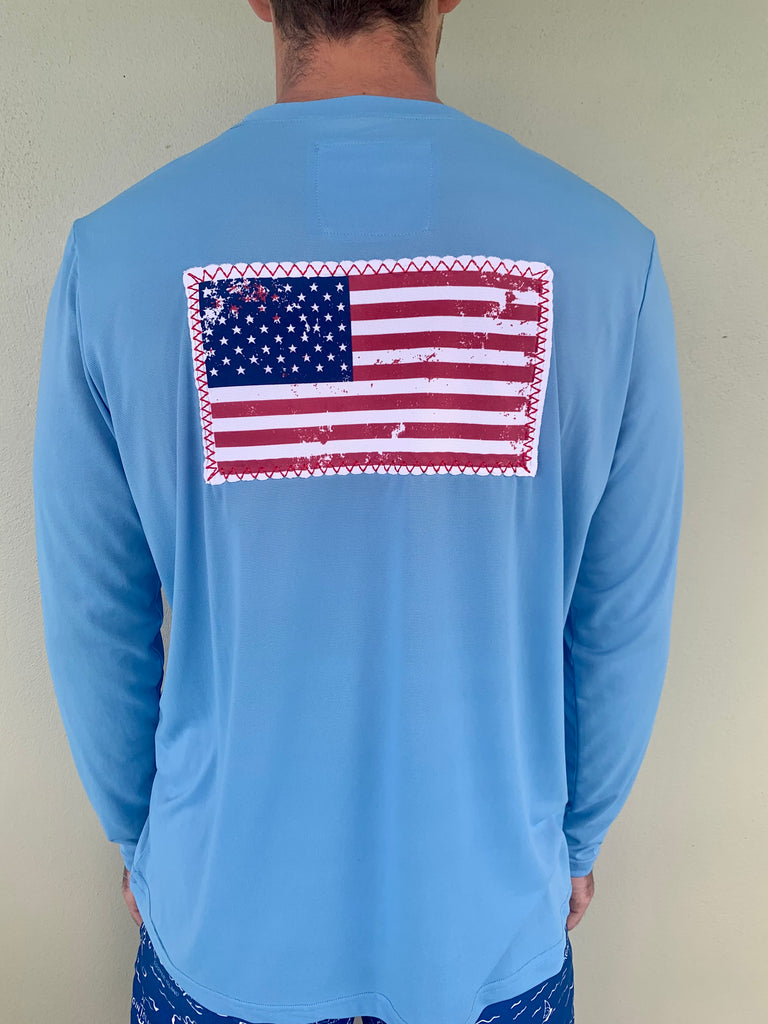 Blue flag shirt cheap