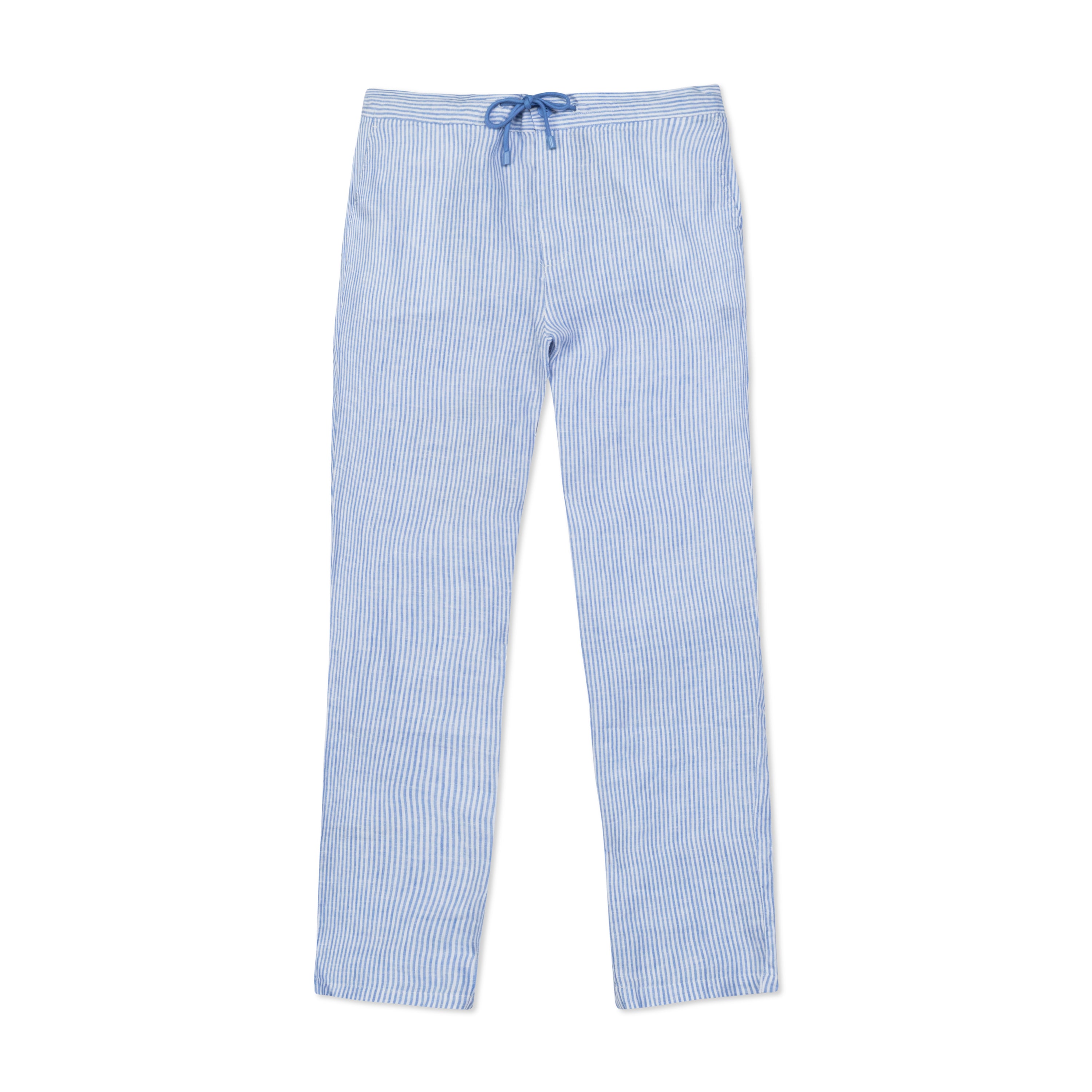 Casual Linen Pant - Blue Stripe