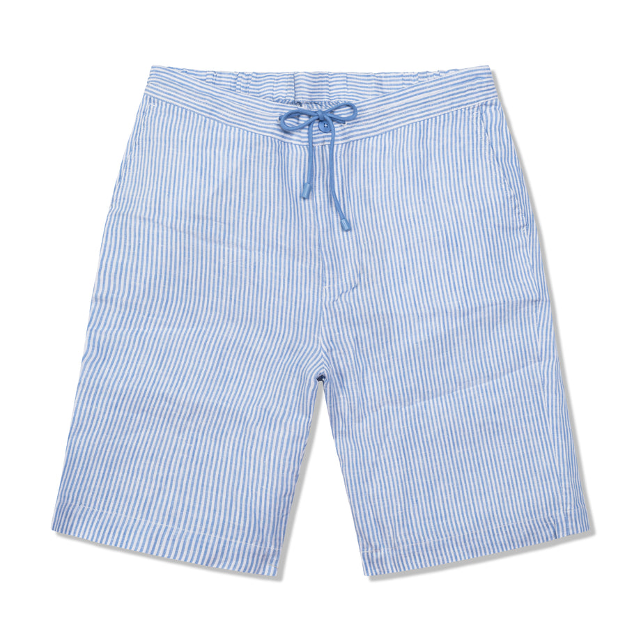 Blue shorts hotsell with white stripes